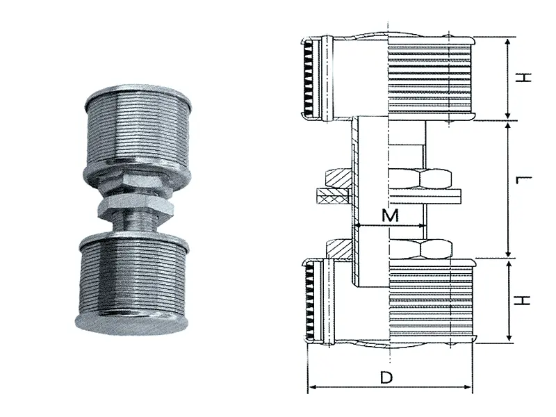 Фильтрующее сопло из нержавеющей стали Double Head Wedge Wire Filter Nozzle 884147